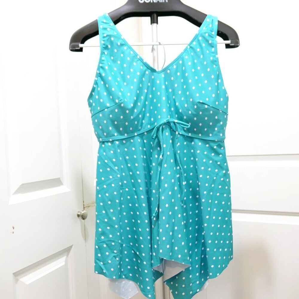 BloomChic Polka Dot V Neck Swim Top  XL